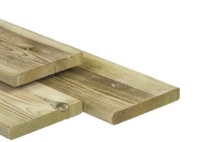 Grenen plank 28x195mm x 400cm groen geïmpregneerd