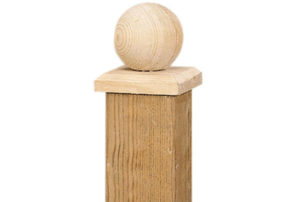 paalornament bol op plaat 80x80mm hout