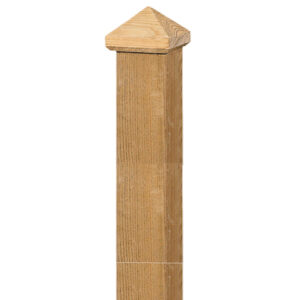paalornament piramide 70x70mm hout