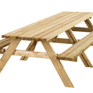 Vuren picknicktafel Lange Jan 42mm dik bladmaat 70x300cm geïmpregneerd