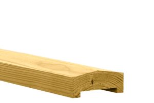 Grenen afdekkap 35x85mm x 180cm met sponning 62mm geïmpregneerd geschaafd