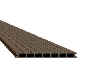 Composiet vlonderplank 23x250mm x 300cm 1 zijde profiel 1 zijde glad bruin