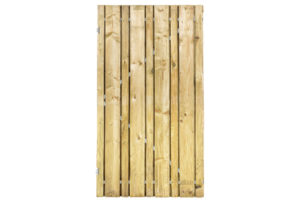 vuren tuindeur 100x180cm linia op verstelbaar stalen frame geschaafd groen geïmpregneerd 1