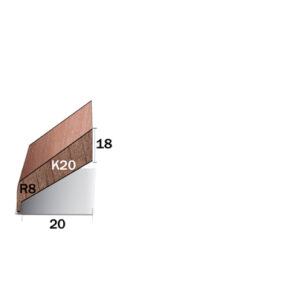 Meranti hardhout neuslat 18x34mm type GK20 sponning 20mm gegrond