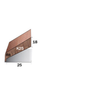 Meranti hardhout neuslat 18x39mm type GK25 sponning 25mm gegrond