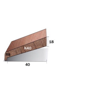 Meranti hardhout neuslat 18x54mm type GK40 sponning 40mm gegrond