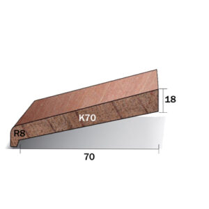 Meranti hardhout neuslat 18x84mm type GK70 sponning 70mm gegrond