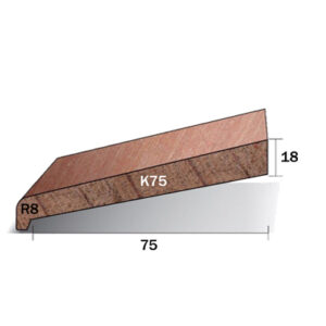 Meranti hardhout neuslat 18x89mm type GK75 sponning 75mm gegrond