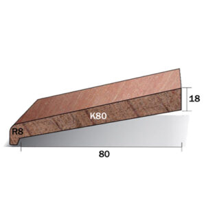 Meranti hardhout neuslat 18x94mm type GK80 sponning 80mm gegrond