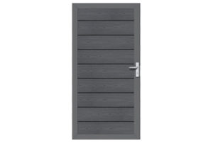 composiet tuindeur 90x183cm houtmotief antraciet in aluminium frame