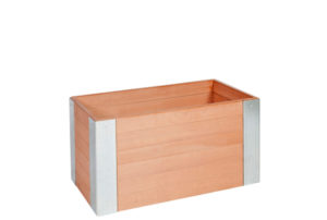 kapurhout bloembak vigo 42x80x42cm (hxbxd) met metalen hoeken