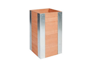 kapurhout bloembak vigo 72x42x42cm (hxbxd) met metalen hoeken