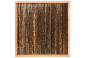 bamboescherm 186x186cm van zwarte bamboestokken in douglas frame