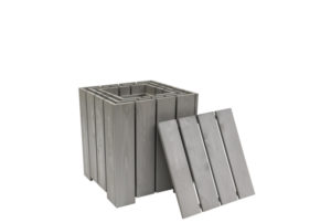 grenen bloembakken taupe set à 3 stuks