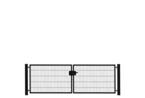 metalen dubbele tuinpoort 100x300cm zwart 1