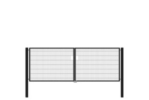 metalen dubbele tuinpoort 180x300cm zwart 1