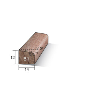 Meranti hardhout glaslat 12x14mm GKB1 gegrond