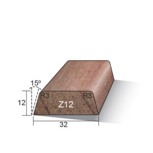 Meranti hardhout glaslat 12x32mm GKZ12 gegrond