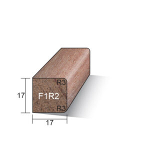 Meranti hardhout glaslat 17x17mm GKF1R2 gegrond