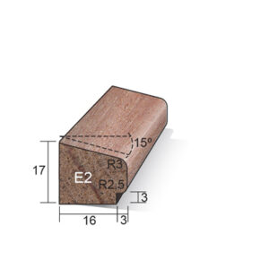 Meranti hardhout glaslat 17x19mm GKE2 gegrond