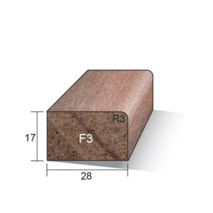 Meranti hardhout glaslat 17x28mm GKF3 gegrond