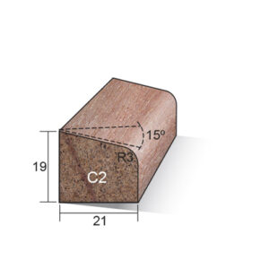 Meranti hardhout glaslat 19x21mm GKC2 gegrond