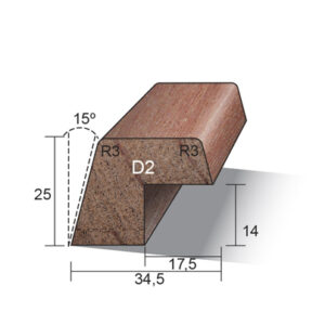 Meranti hardhout glaslat 25x34,5mm GKD2 isolatie gegrond