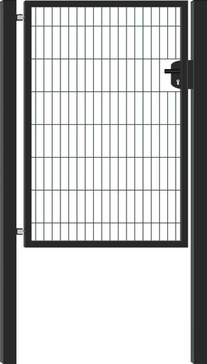 Metalen enkele tuinpoort | 100x180cm | zwart of groen - Afbeelding 2