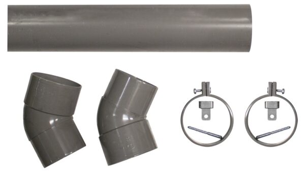 Hemelwaterafvoer set PVC t.b.v. blokhut