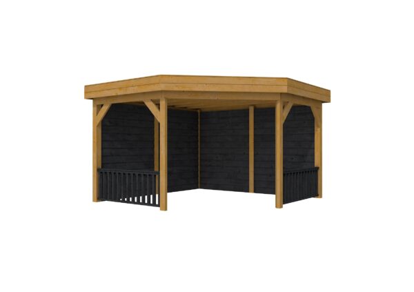 Douglas buitenverblijf hoekmodel Premium plat dak 400x400cm (XXL) - Afbeelding 3