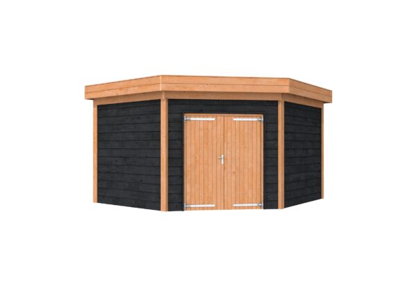 Douglas buitenverblijf hoekmodel Premium plat dak 400x400cm (XXL) - Afbeelding 4