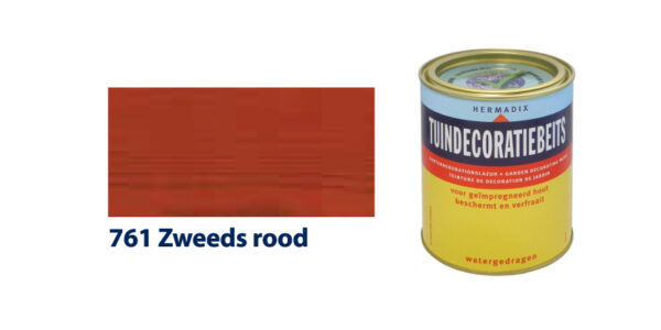 Hermadix tuindecoratiebeits | 761 Zweeds Rood | transparant - Afbeelding 2