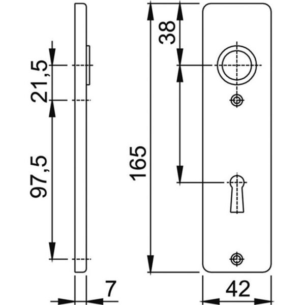 Aluminium F1 kortschild met sleutelgat - Afbeelding 2