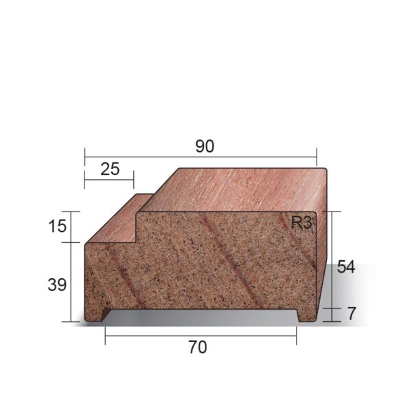 Hardhout binnendeurkozijn 56x90mm | 231,5cm | opdek | wit gegrond - Afbeelding 4