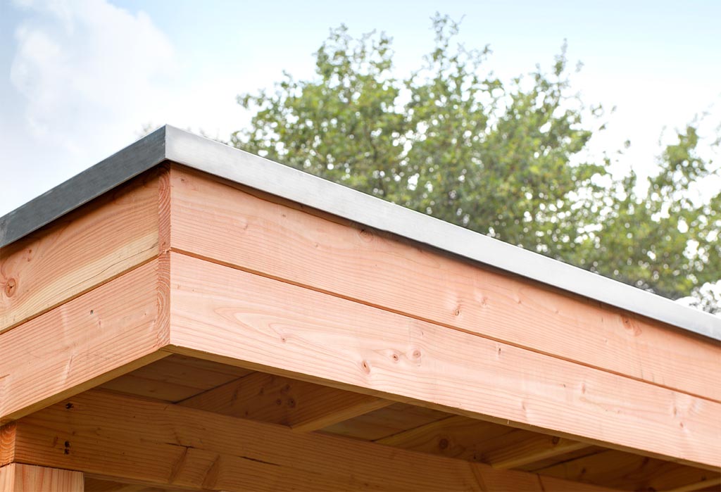 Aluminium daktrim hoekmodel t.b.v. platdak Bakker de Houthandel