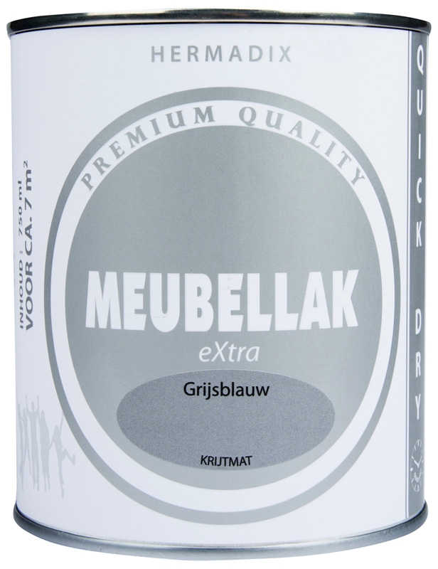 Hermadix Meubellak eXtra grijsblauw krijtmat 750ml