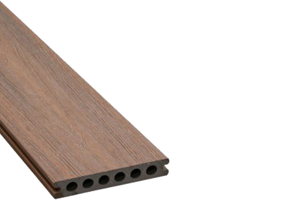 Composiet vlonderplank met co-extrusie semi-massief x houtstructuur bruin | de Houthandel