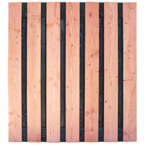 douglas tuinscherm 19mm 180x180cm 15 planks met zwarte binnenkant onbehandeld fijnbezaagd