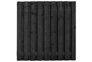 grenen tuinscherm 15mm 180x180cm 19 planks geïmpregneerd zwart gedompeld geschaafd