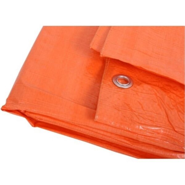 PE oranje dekkleed met aluminium bevestigingsogen - Afbeelding 2