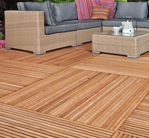 Hardhouten terrastegel 24mm 100x100cm | latdikte ca. 12mm - Afbeelding 3