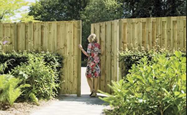 Vuren tuinscherm | 17mm | 180x180cm | 16 planks | Beto-dicht | geïmpregneerd | fijnbezaagd - Afbeelding 2