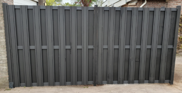 Composiet tuinscherm | 13mm | 180x180cm | 14 planks | antraciet - Afbeelding 2