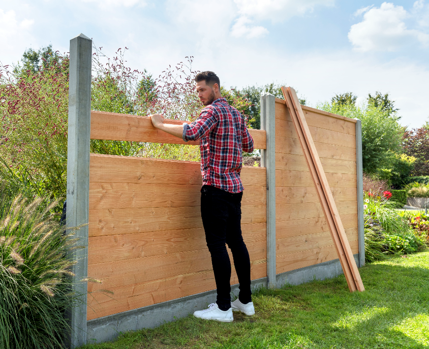 overdrijving Federaal Blauw Beton T-paal | 115x115mm x 277cm | t.b.v. schutting | met sleuf en platte  kop | gecoat | antraciet | Bakker de Houthandel