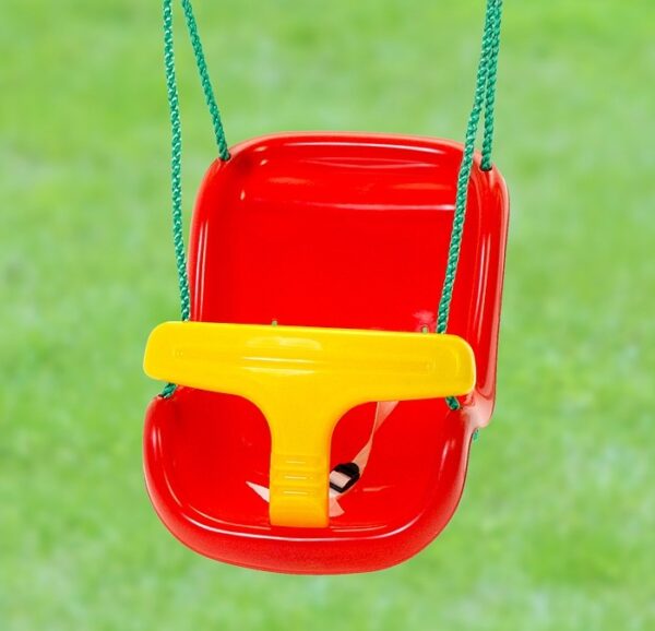 Baby schommelzitje luxe rood en geel - Afbeelding 3