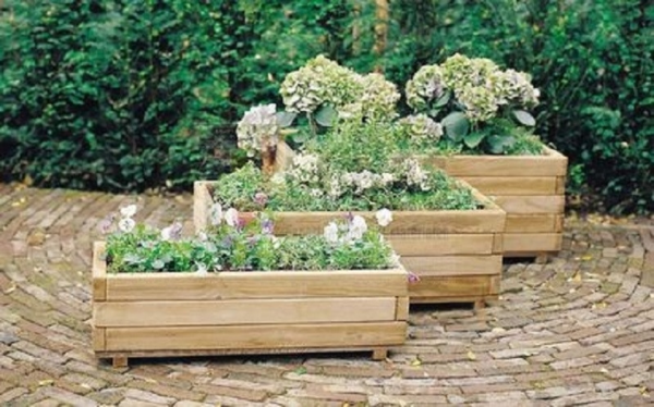 Vuren bloembak | rechthoek | 32 cm hoog - Afbeelding 3