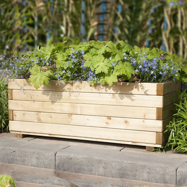 Vuren bloembak | rechthoek | 32 cm hoog - Afbeelding 2