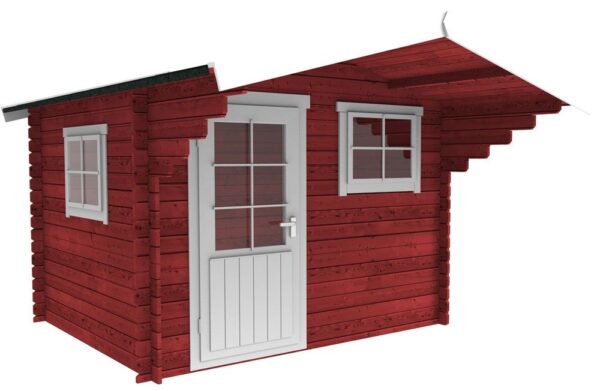 Vuren blokhut 300x250cm | 3026 | met luifel 120cm - Afbeelding 4