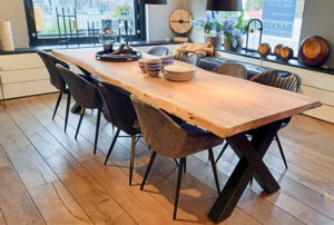 tafelblad massief acaciahout boomstamkant bladdikte 50mm