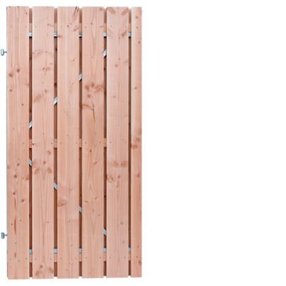 Douglas poortdeur 100x190cm op stalen verstelbaar frame | geschaafd | 12 planken